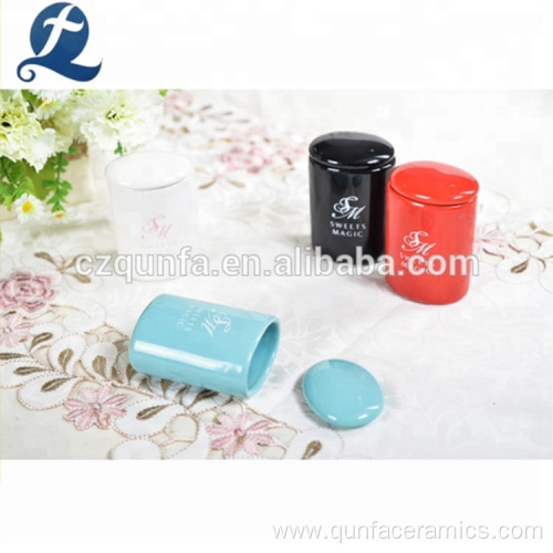 Wholesale Colorful Food Storage Ceramic Jar With Decal